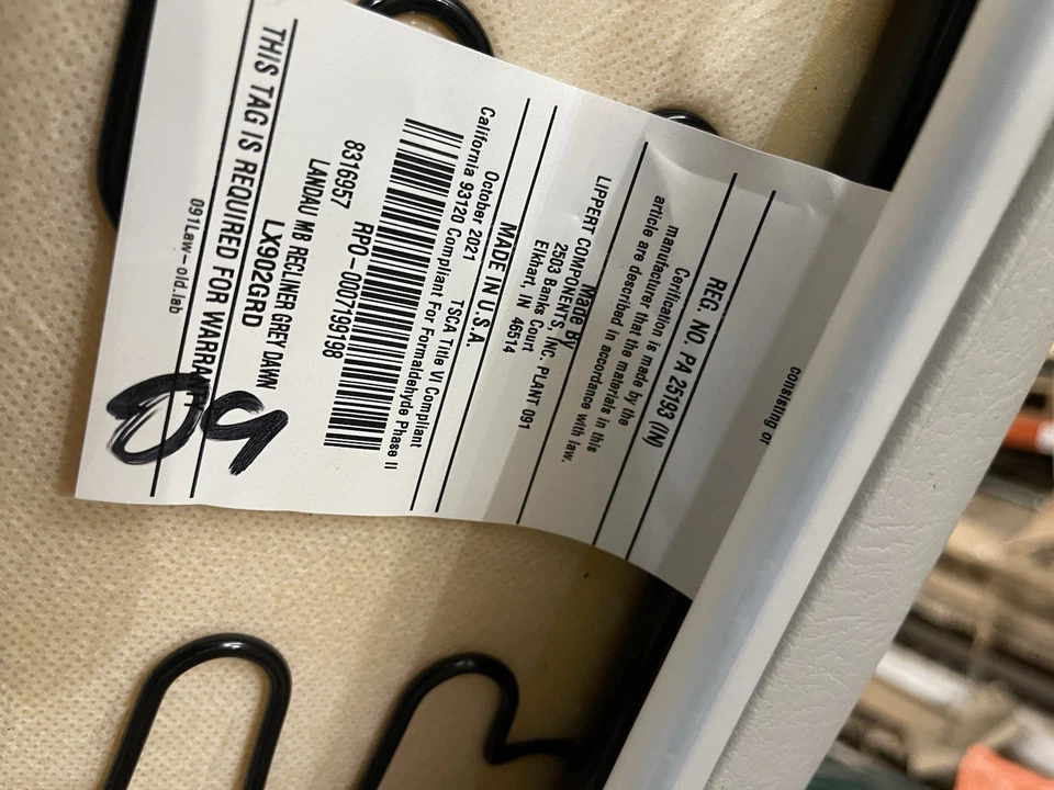 NOVO EM FOLHA LANDAU MB RECLINÁVEL BARCO AMANHECER CINZA RV CADEIRA LX902GRD *FRETE GRÁTIS* - Imagem 2 de 2