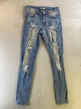 Refuge Women's Size 4 Light Wash High Rise Distressed Skinny Blue Jean