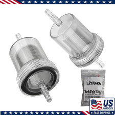 2 Pack Diesel In-line Fuel Filter Kit Reusable Washable Stainless Mesh Inline Fi