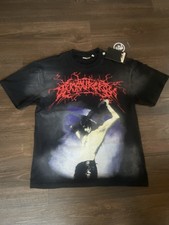 Mens Black Religious Graphic Print T-Shirt Cr...