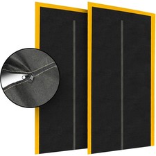 2 x Double-Zip Dust Door 110x220 cm Reusable Barrier Renovation Work Painting