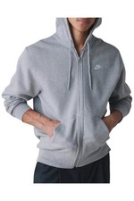 Nike Men's Club Full-Zip Fleece Hoodie Gray