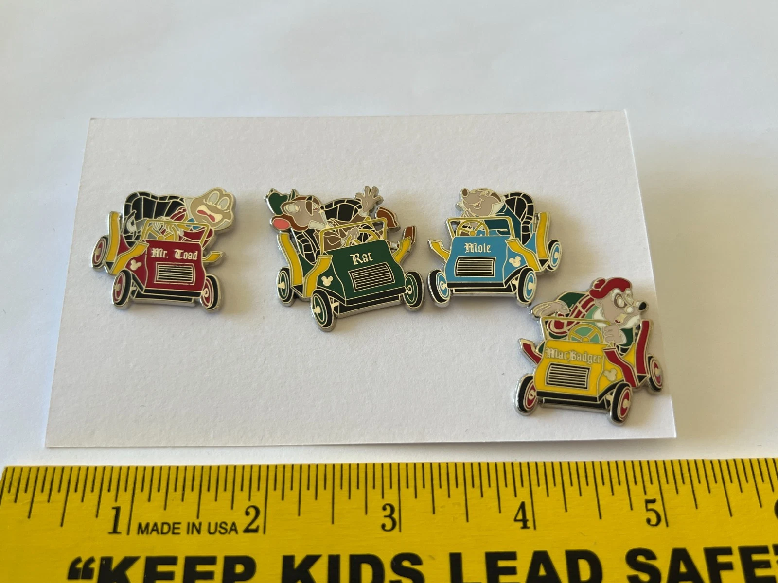 Disney Hidden Mickey Mr Toad Set 2007 Rat Mole Badger Pins