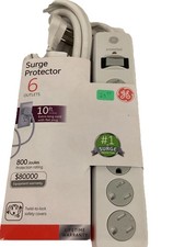 Surge Protector, 10-foot, 6 Outlets, GE