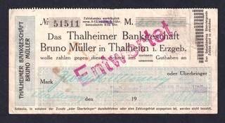 Thalheim Thalheimer Bankgeschäft Bruno Müller 2 Millionen Mark 15.8.1923