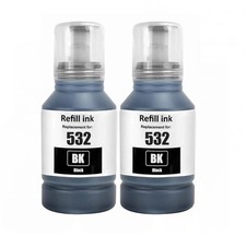 2PK Compatible With Epson 532 Ink Bottle Black EcoTank ETM3170 ETM1170 ETM2170