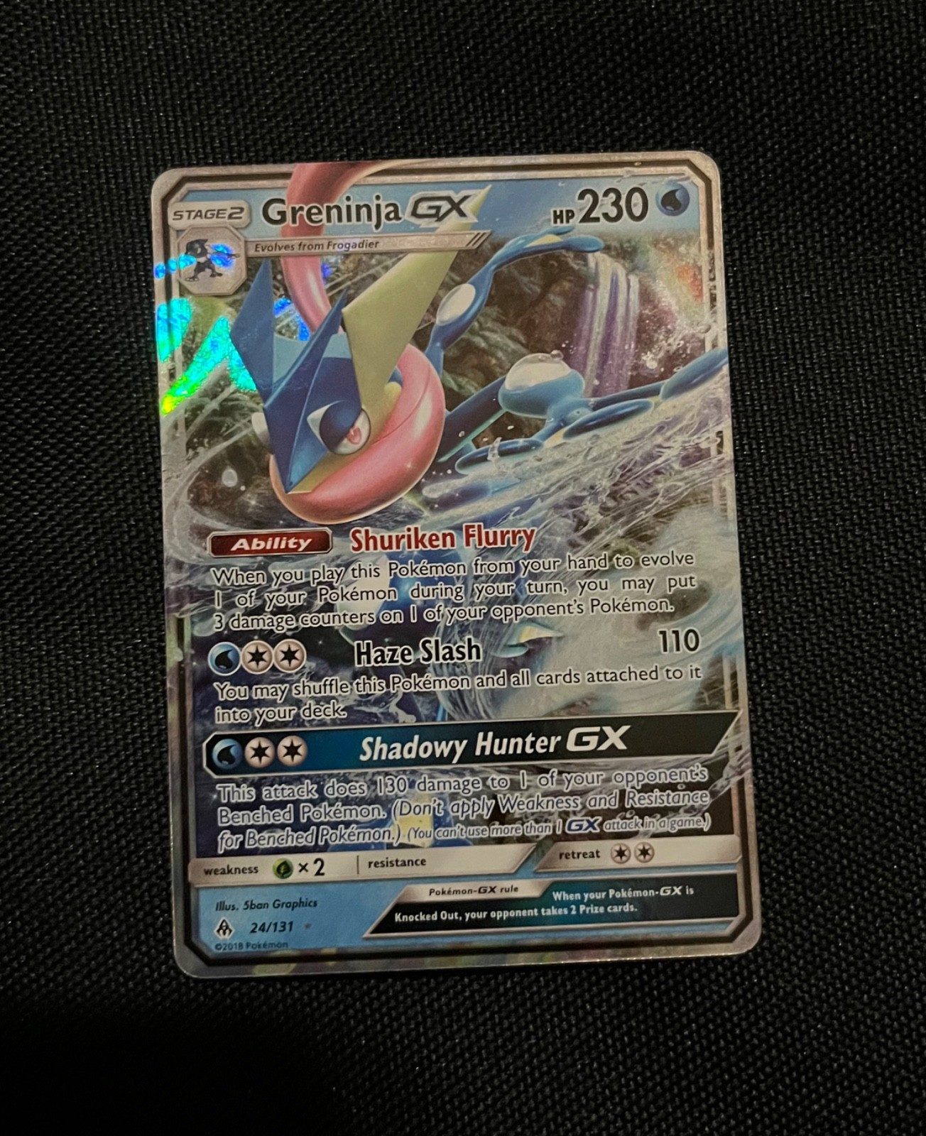 Pokémon Greninja GX 24/131 Forbidden Light Near Mint With Sleeve