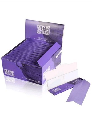 ACE Rolling Papers King Size Lila Box 32 Packs Longpapers + Tips Vorrat Set