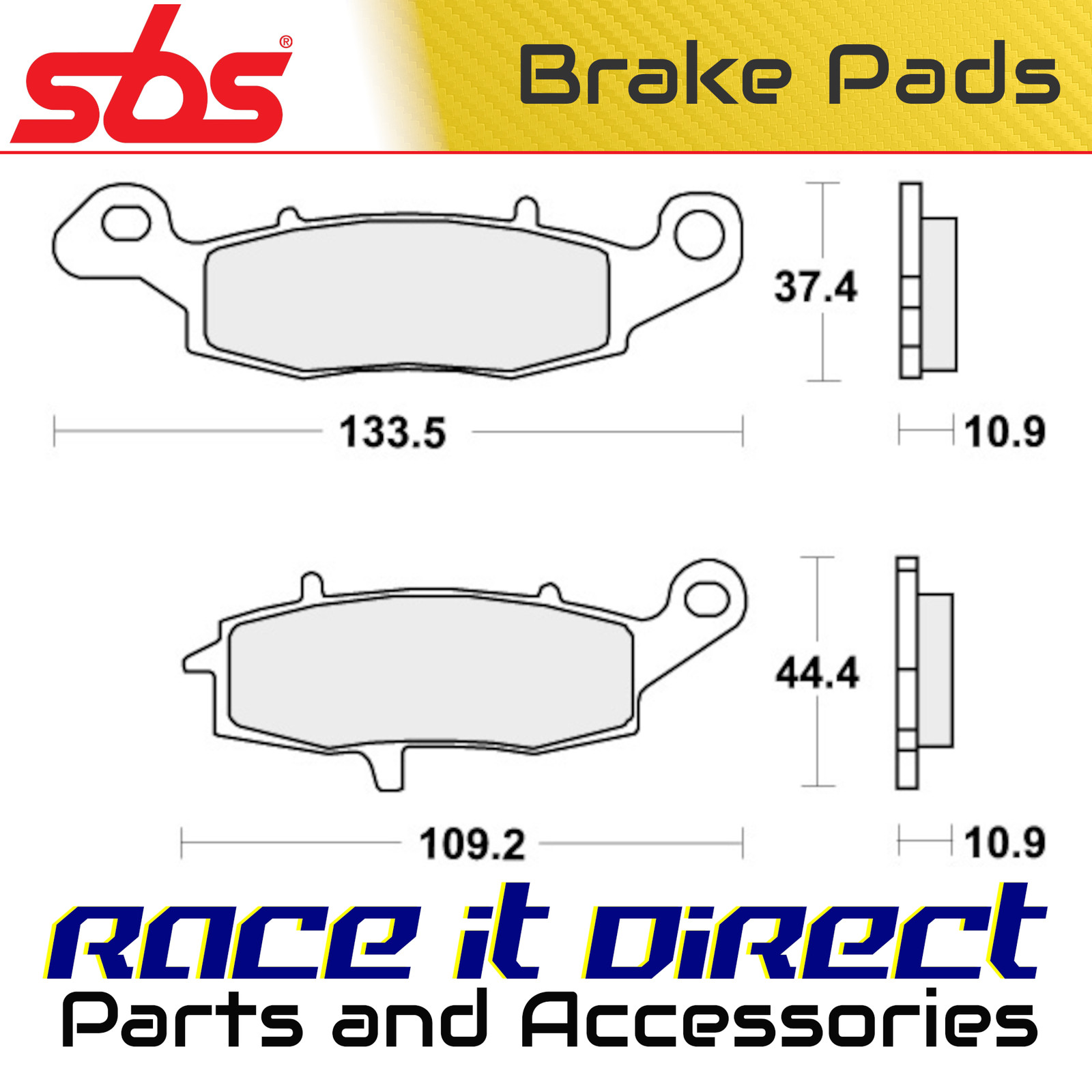 Brake Pads for KAWASAKI VN 900 LIGHT TOURER 2010-2012 Rear Street SBS - Image 8