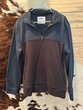 Sonoma Goods For Life Mens XL Brushed Fleece 1/4 Zip Pullover Blue Charcoal