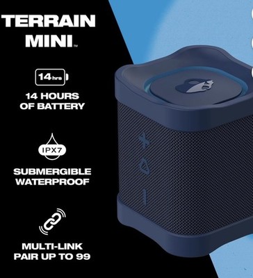 Excellent Skullcandy Terrain Mini Bluetooth Speaker - Navy Blue (Waterproof)