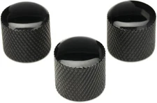 920D Custom Dome-top Knurled Metal Knobs - Black (3-pack) (2-pack) Bundle