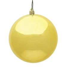 Vickerman N591037DSV 4 in. Honey Gold Shiny UV Treated Christmas Ornament Bal...