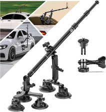 Suction Cup Car Mount - Aluminum Alloy Extendable Selfie Stick, Five 3.5" Large