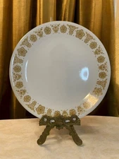 Vintage Corelle Dinner Plate Butterfly Floral Gold  Mid Century Modern USA