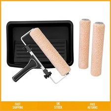 Professional 12 Inch Paint Roller Set Adjustable Frame 3 Sleeves Tray 6pc Kit