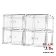 Pack Clear Stackable Closet Storage Drawers 15QT, Medium Easily 4 clear