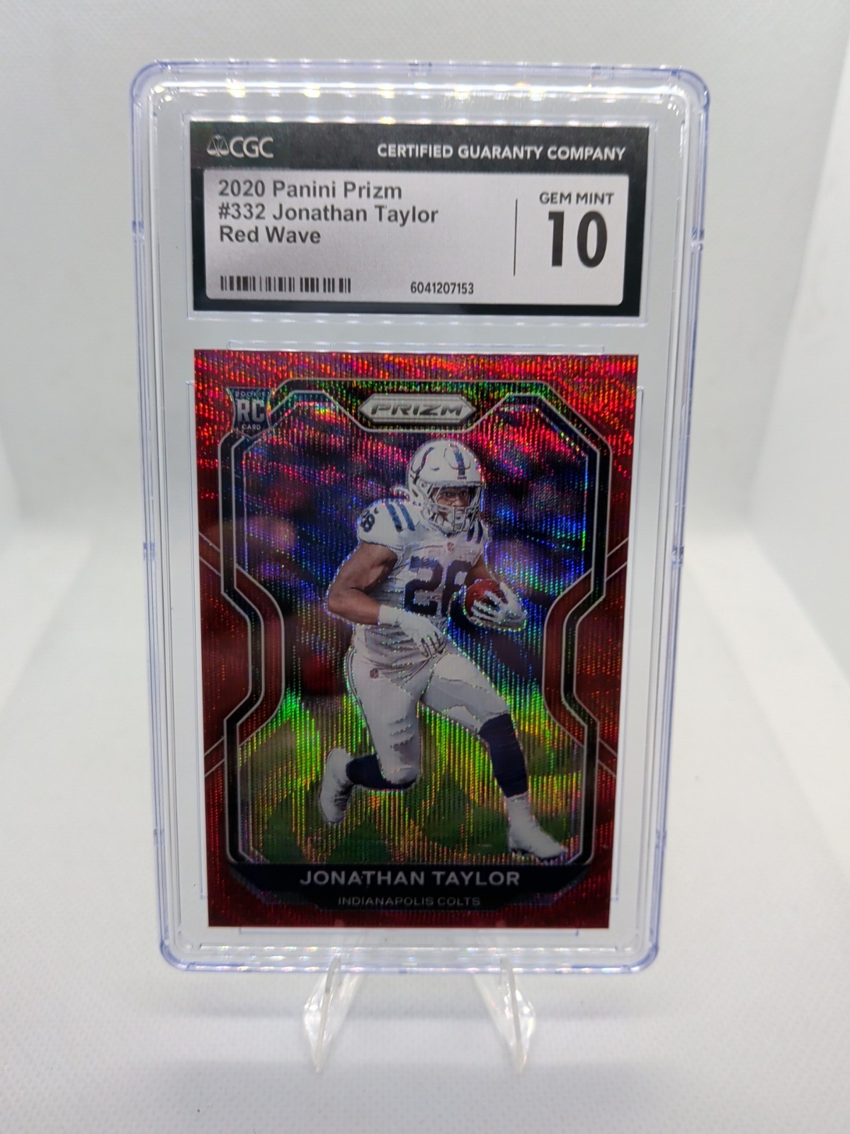 2020 Panini Prizm - Rookie Jonathan Taylor #332 Red Wave Prizm /149 (RC)