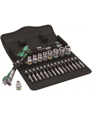 Wera 8100 SA6, 28-teiliges 1/4'' Zyklop Speed metrisches Steckschlüssel- & Ratschen-Bit-Set