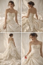 Maggie Sottero Ivory Beaded Wedding Gown Size 14 Corset Back NWT Discontinued