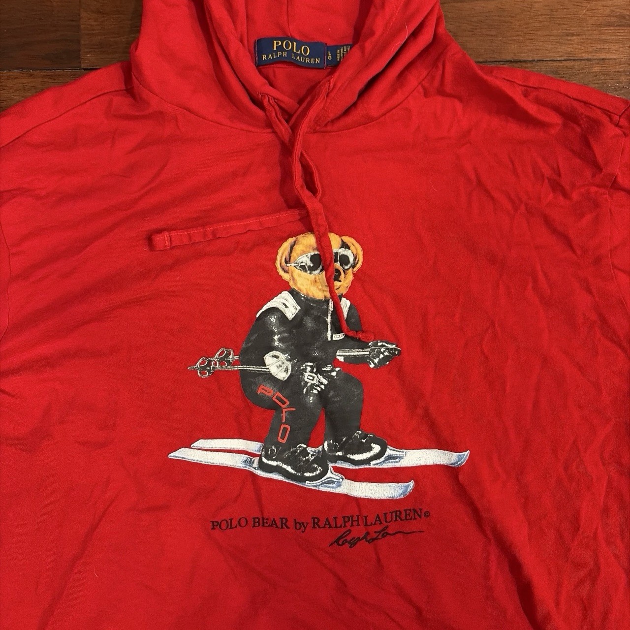 Polo Ralph Lauren Polo Bear Red Pullover Hoodie Men's Size L