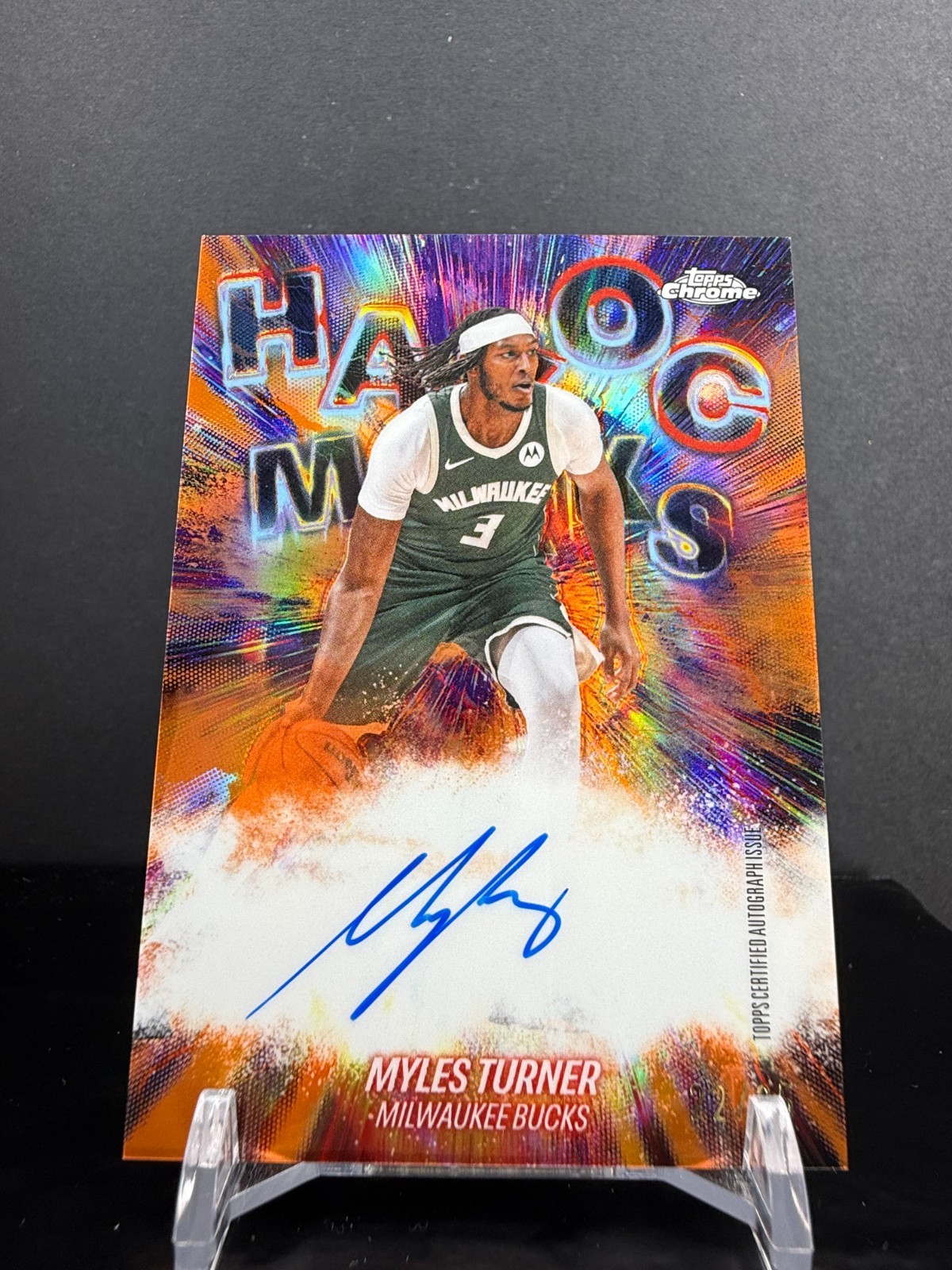 CZ4-701 - 2025-26 Topps Chrome Update Havoc Marks Auto Myles Turner - Orange /25
