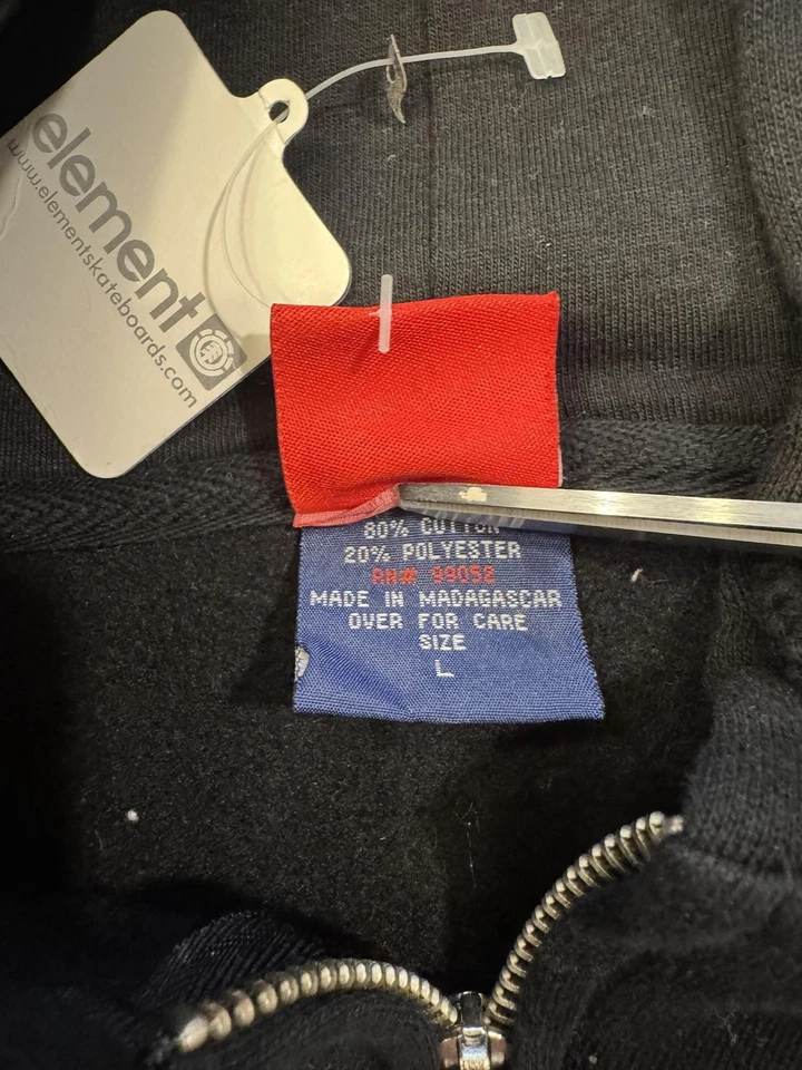 Element Hoodie Sweatshirt Womens Large Black Full Zip Graphic Skateboard - Image 3 of 4