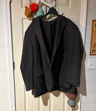 Alexander Lloyd Men's Black Solid Tuxedo Suit Jacket L Satin Shawl Lapel