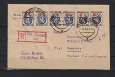 Frz. Zone R-Brief Not-R-Zettel B&uuml;hl (Baden) nach Hannover, 1947 #1094269