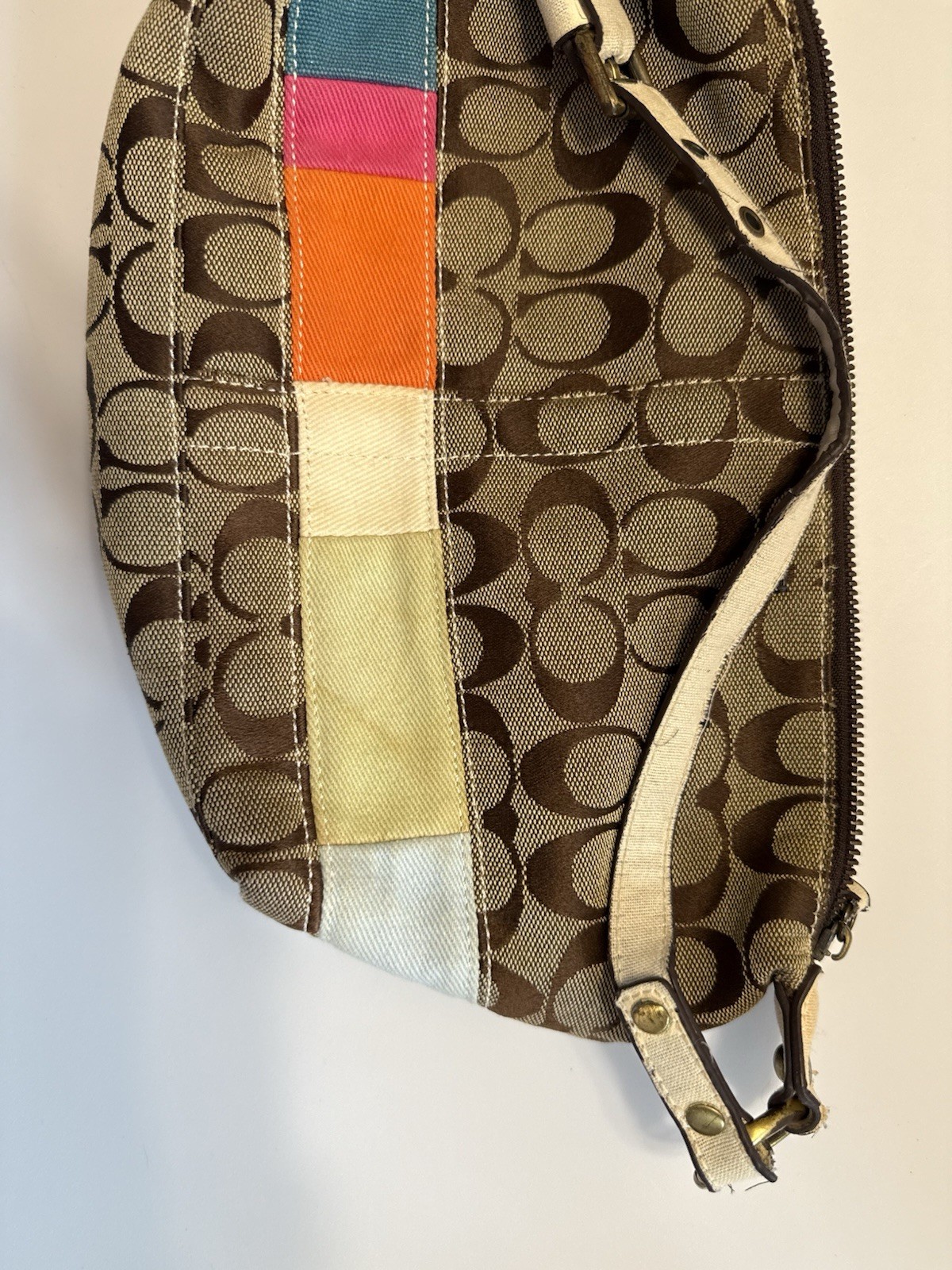 Coach Y2K Patchwork Mini Shoulder Bag Monogram Ca… - image 2