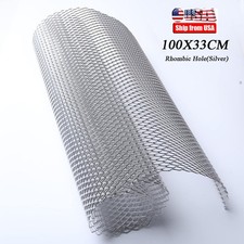 Silver 100x33cm Aluminium Racing Car Bumper Grille Grill Mesh Net Vent Universal