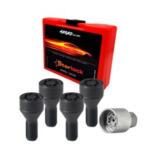 Radschloss Satz für Fiat 500 Elettrica ab 2021 Felgenschloss Schwarz 4x M12X1.25