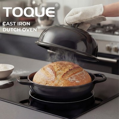 Haube Gusseisen emailliert Dutch Oven Brot Backtopf Auflaufform rund 24 cm