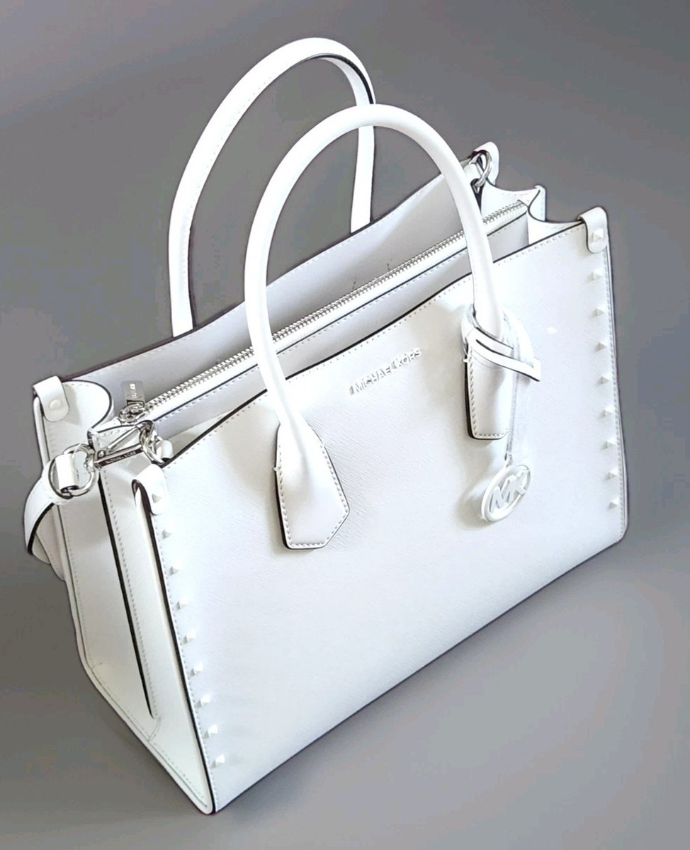 MICHAEL KORS ホワイトレザートートバッグ MICHAEL KORS｜ELIZA ウーヴン レザー トート エクストララージ