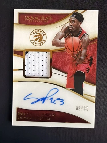 2019-20 Panini Immaculate Pascal Siakam Patch Auto /35 Raptors On-Card