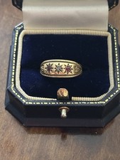 Antique Ruby & Diamond Ring Edwardian Gypsy Trilogy Ring Chester 1909