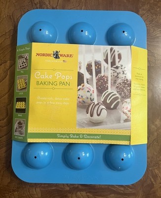 Nordic Ware Cake Pops Baking Pan   Blue Nonstick Mold   Makes 12 Cake Pops NEW