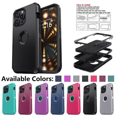 Shockproof For iPhone 15/15 Pro Max/Plus Case Heavy Duty 3in1 Layer Cover Rugged