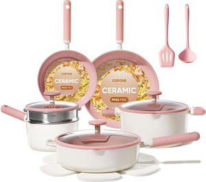 CAROTE Ceramic Cookware Set Nonstick, 15pcs Pots and Pans Set Non stick, Non Tox