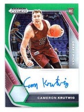 Cameron Krutwig 2021 Panini Prizm Draft Picks #DP-CKR Green Prizm Auto RC Rookie
