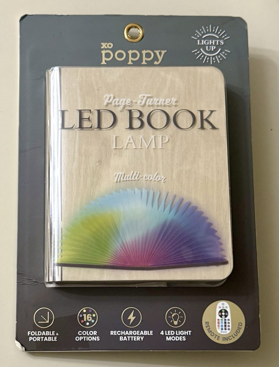 Wooden Book Lamp, Folding Mood Light, USB Rechargeable Novelty LED