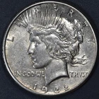 1922-S $1 PEACE SILVER DOLLAR KM# 150 Grade:  AU A6910