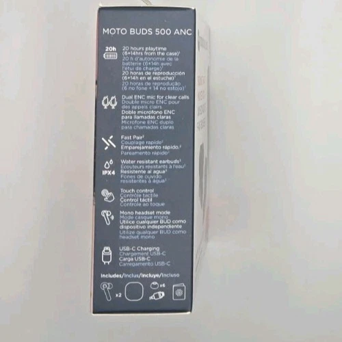Motorola Sound Moto Buds 500 ANC Bluetooth Earbuds - New - Image 3 of 4