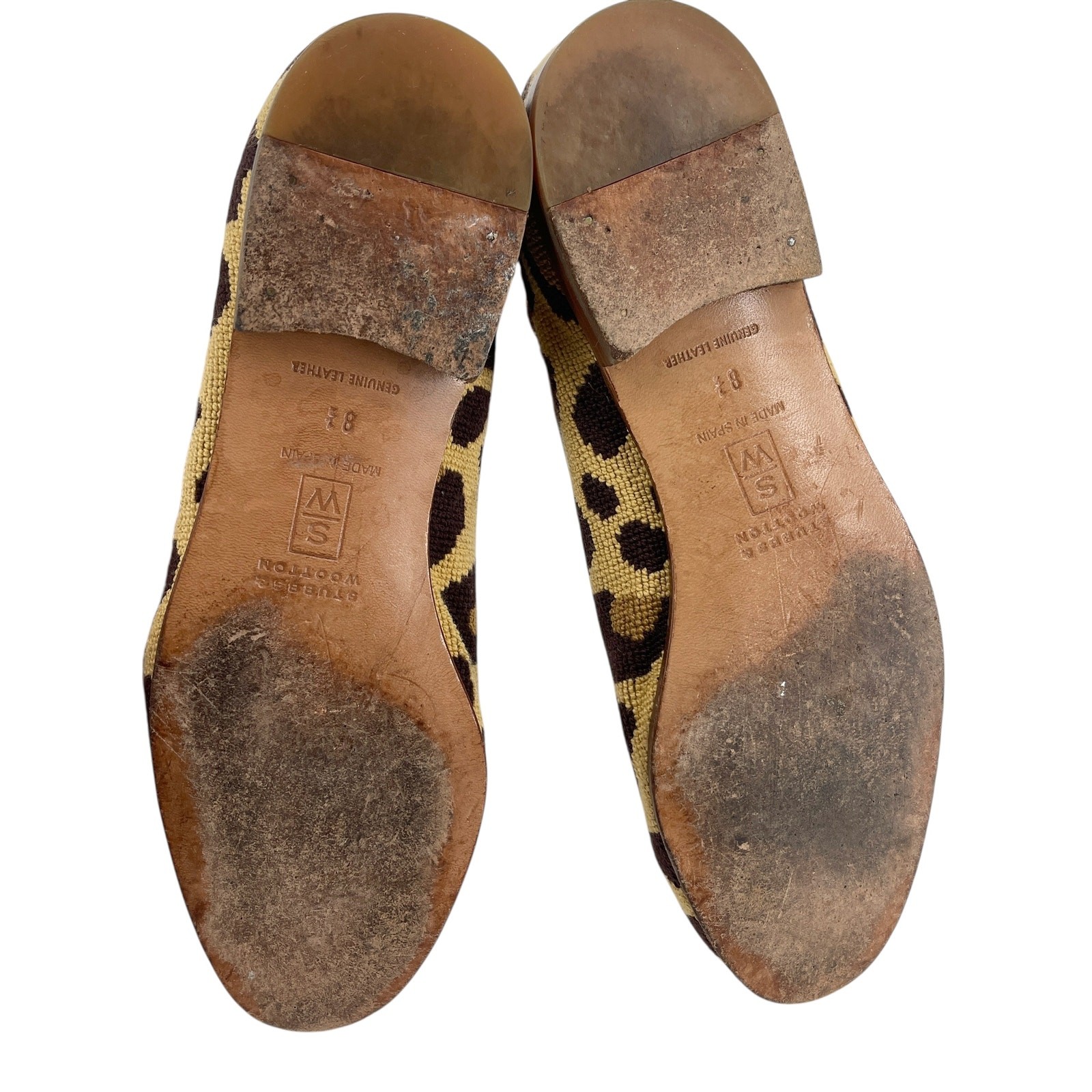 Stubbs & Wootton Palm Beach Felix Loafers Big Leopard Print Needlepoint 8.5