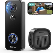 Boifun Upgraded 2K HD Video Doorbell Camera Battery Wireless with Chime Alexa