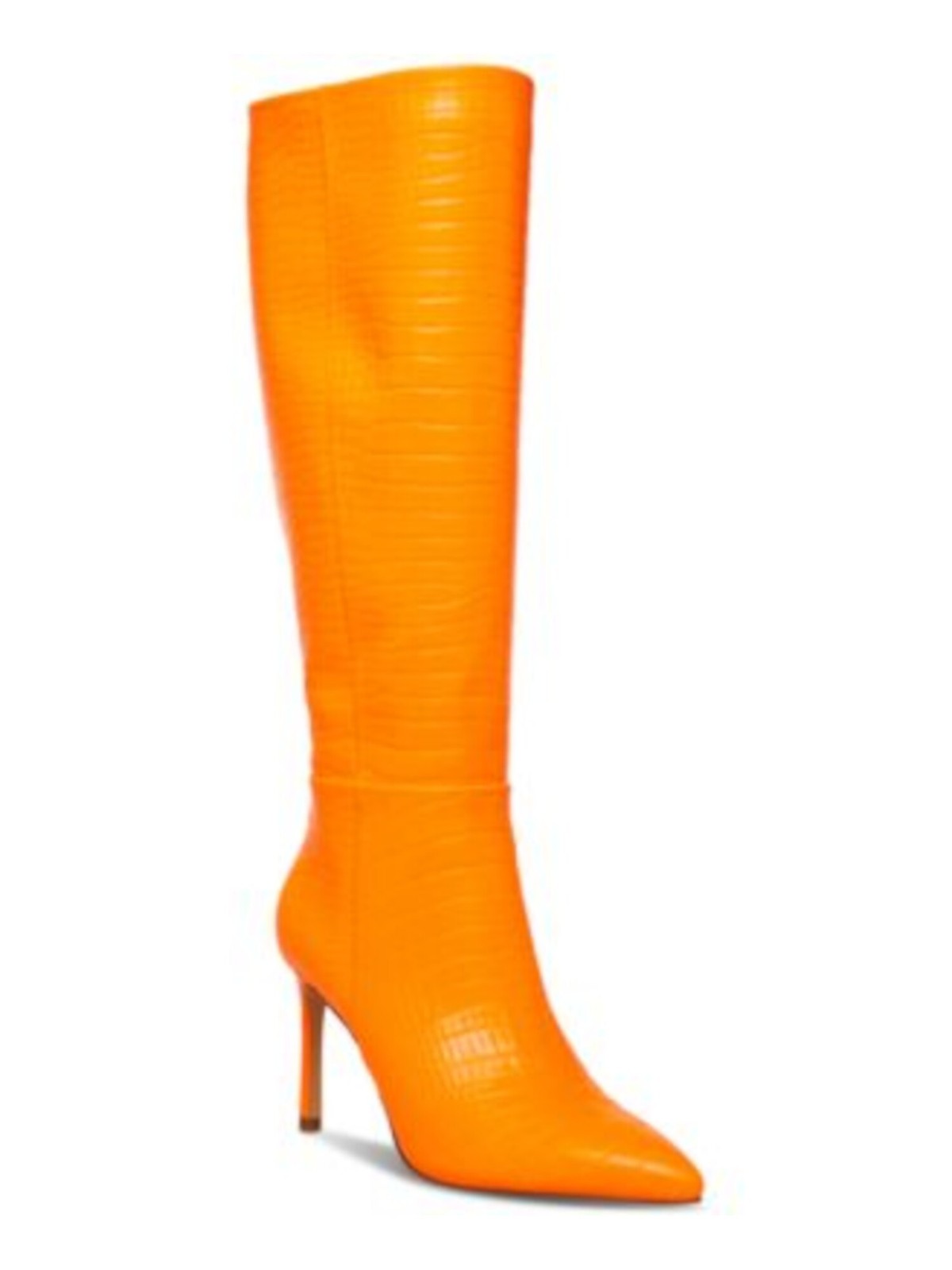 MADDEN GIRL Womens Orange Croco-Chantelle Pointed Toe Stiletto Boots 55 6390₽