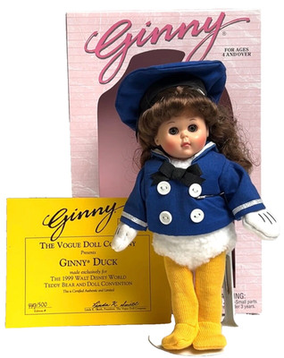 Vogue Ginny Duck Doll 1999 Disney Convention Signed Numbered COA #449/500 Box 8''
