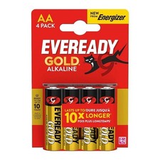 Eveready AA Alkaline Gold - Pack of 4 - S11251 Choose 1 or 2 Packs