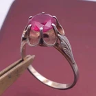 Beautiful Vintage Soviet Russian Ring Silver Ruby 925 Antique USSR Size 9