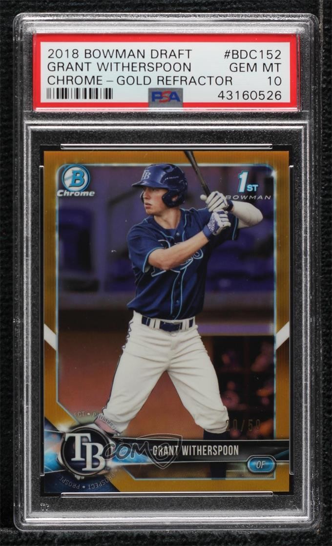 2018 Bowman BOWMAN DRAFT CHROME-GOLD REFRACTOR #BDC152 Grant Witherspoon front